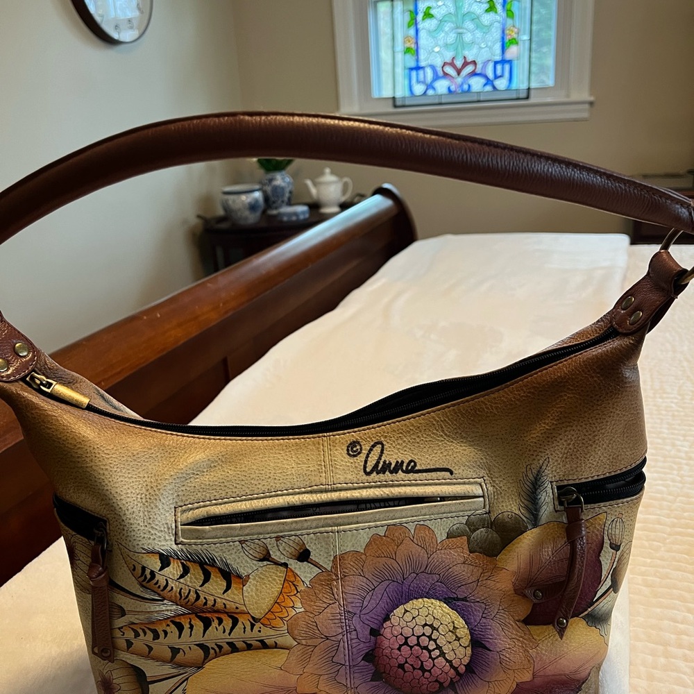 Anuschka Multicolor Floral Leather Shoulder Bag - Picture 12 of 12